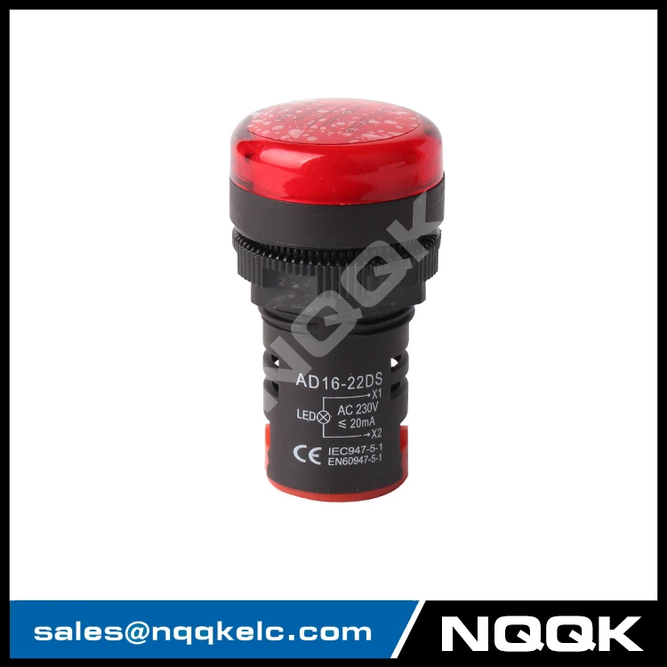 AD16-22W/N 22mm 220V AC DC White Green Red Yellow Blue Connect Ground Indicator