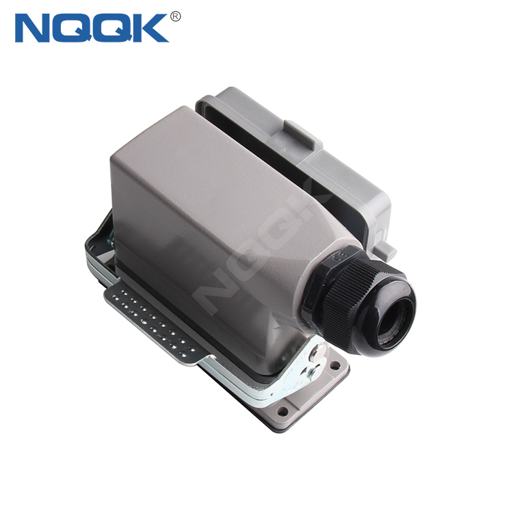 HDC-HE-016-01DB side entry HE-006-M HE-006-F H6B-TS H6B-AG-LB Series 16 Poles of Connector Heavy Duty Power Connector (With 2 Levers)