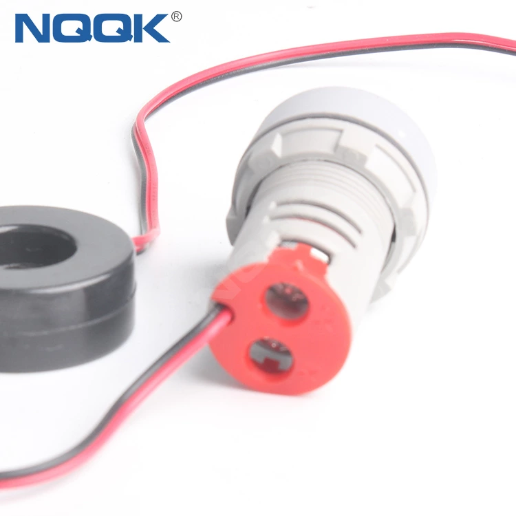 22mm 100A AC Red Yellow Blue Green White Single Phase LED Indicator Digital Current Ammeter Meter