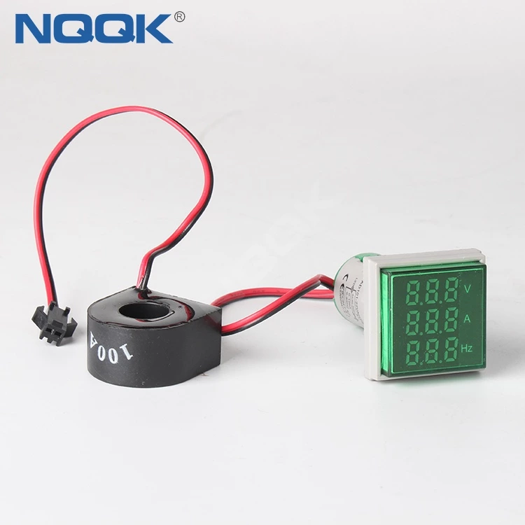 22mm Green Square LED Indicator Digital Voltmeter Ammeter Hz Frequency Multifunction Meter