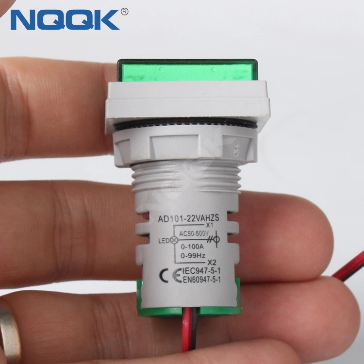 22mm Green Square LED Indicator Digital Voltmeter Ammeter Hz Frequency Multifunction Meter