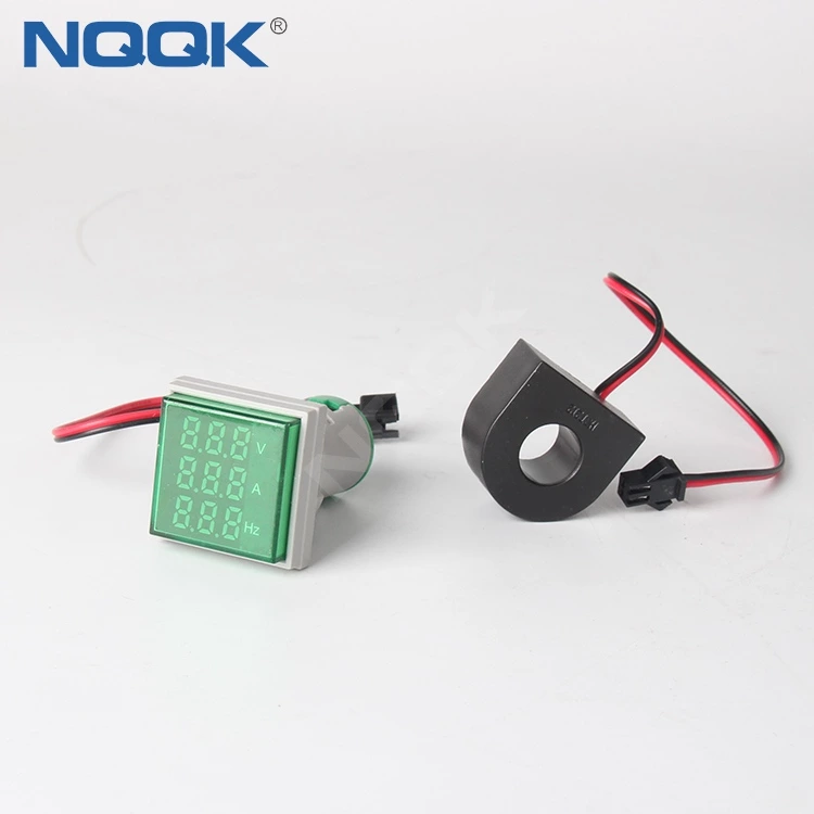 22mm Green Square LED Indicator Digital Voltmeter Ammeter Hz Frequency Multifunction Meter
