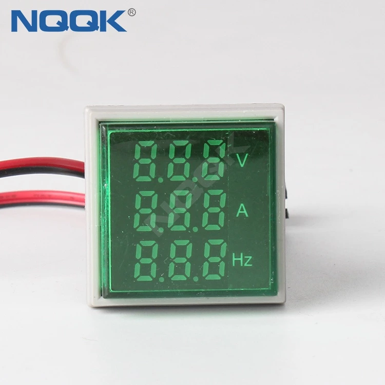 22mm Green Square LED Indicator Digital Voltmeter Ammeter Hz Frequency Multifunction Meter