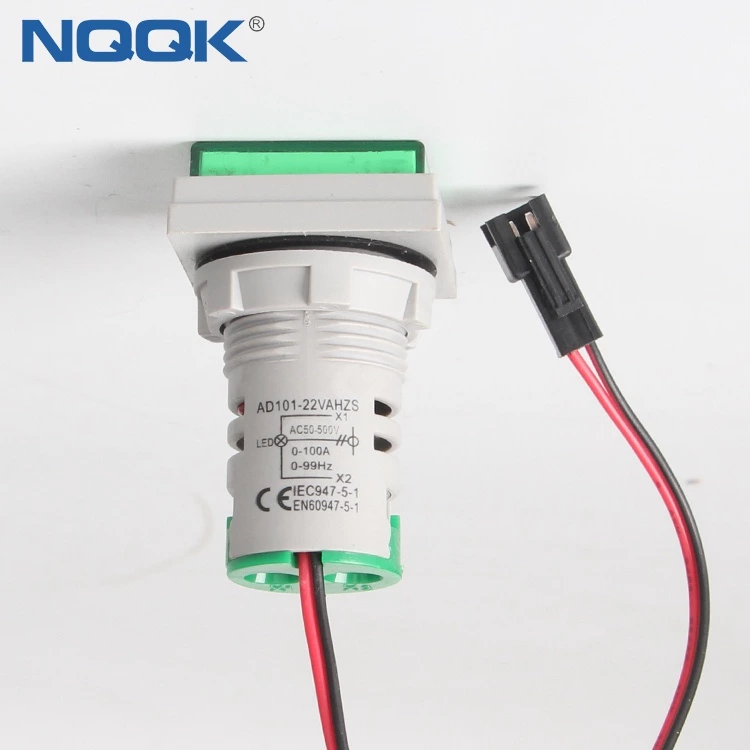 22mm Green Square LED Indicator Digital Voltmeter Ammeter Hz Frequency Multifunction Meter