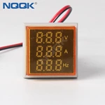 22mm Yellow Square LED Indicator Digital Voltmeter Ammeter Hz Frequency Multifunction Meter