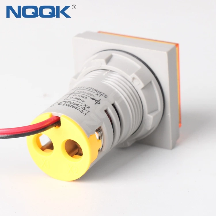 22mm Yellow Square LED Indicator Digital Voltmeter Ammeter Hz Frequency Multifunction Meter
