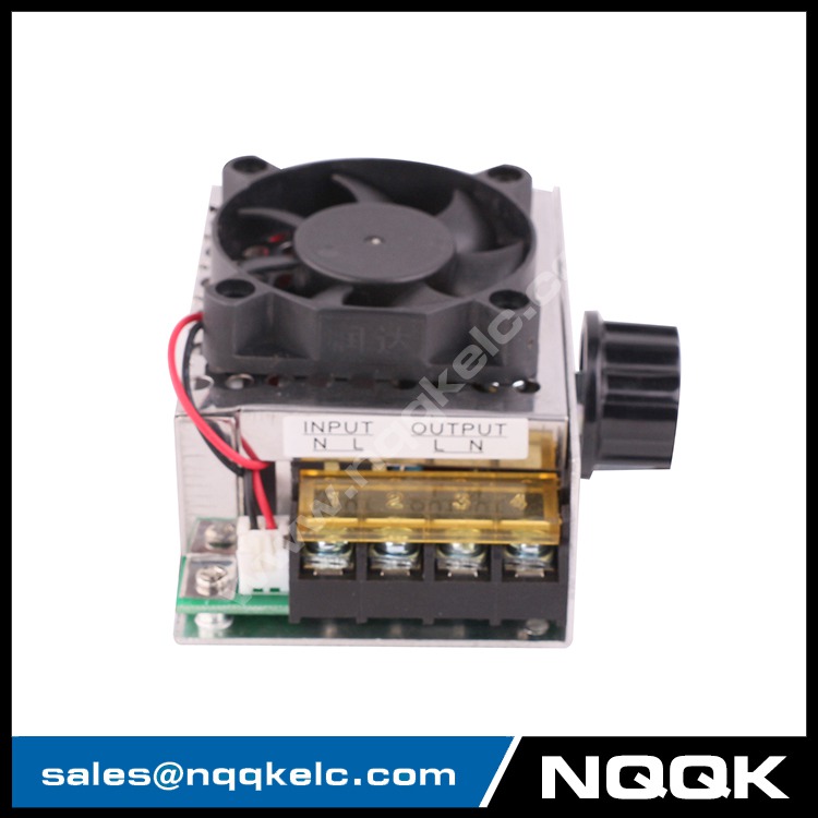 AC 220V 4000W SCR Electric Voltage Regulator Dimmer Temperature Motor Speed Controller With Fan