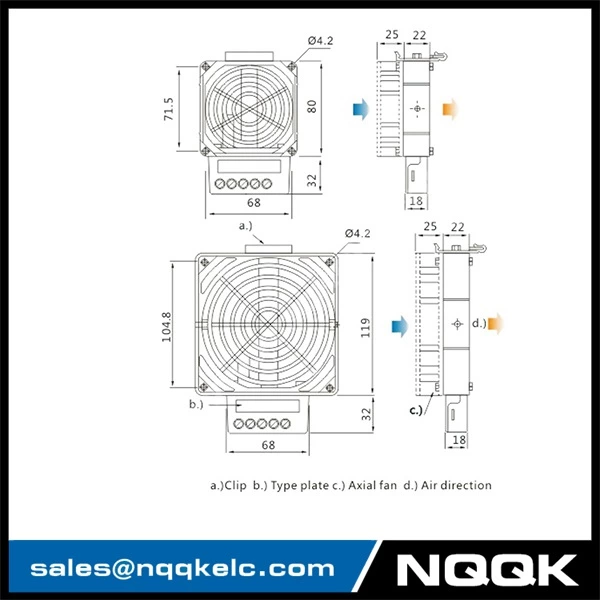 HV 031 / HVL 031 100W to 400W Space-saving Fan Heater