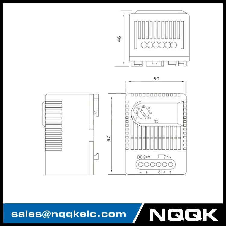 ET 011 (24VDC) High DC breaking capacity Clip fixing Electronic Thermostat