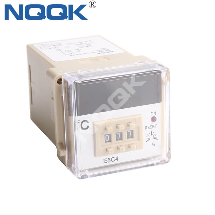 E5C4 48mm K J Mechanical Relay NO OFF Industrial Temperature Controller for Plastic / Rubber / Packing Machinery