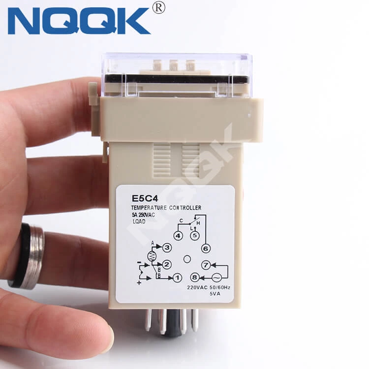 E5C4 48mm K J Mechanical Relay NO OFF Industrial Temperature Controller for Plastic / Rubber / Packing Machinery