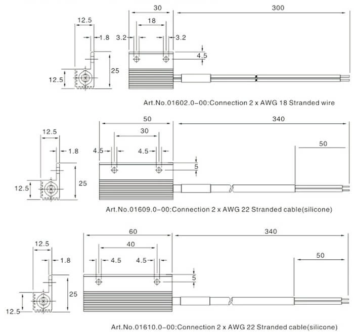 RC 016 8W 10W, 13W Small Semiconductor Heater