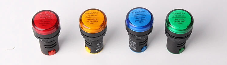 AD16-22W/N 22mm 220V AC DC White Green Red Yellow Blue Connect Ground Indicator