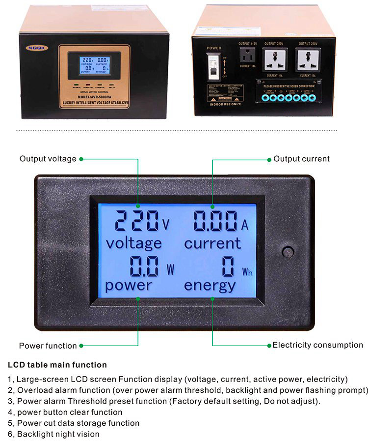 AVR 2KVA Servo Type 1Phase Series Voltage Regulator Voltage Stabilizer