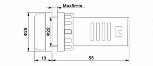 AD16-22SM red  DC AC24V  22mm buzzer signal  indicator light