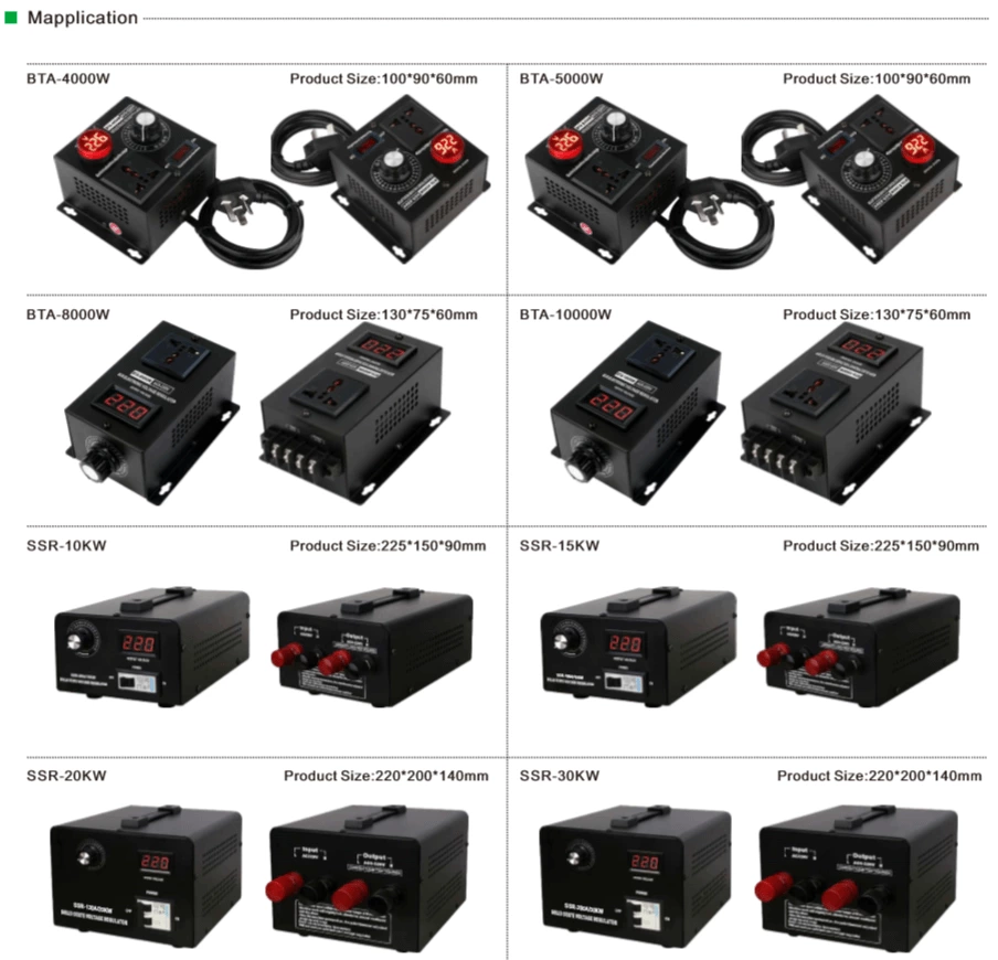 10000W SCR LED digital display 220VAC 120VAC 130VAC 110VAC Voltage Regulator with Push Button