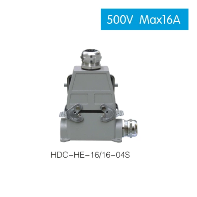 HDC HE 16/4 500V Max 16A Industrial rectangular plug socket heavy duty connector