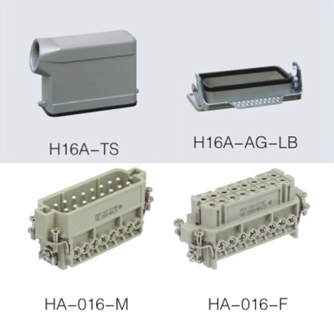 HA series 16 Poles of connector heavy duty power connector (with 1 levers)