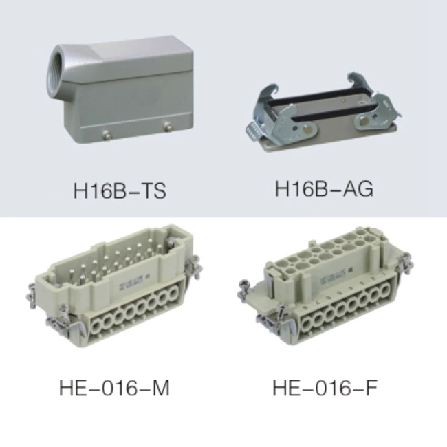 HE series 16 Poles of connector heavy duty power connector (With 1 levers)
