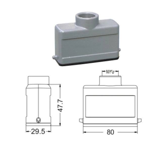 H10A Hood Housing industrial heavy duty rectangle connector