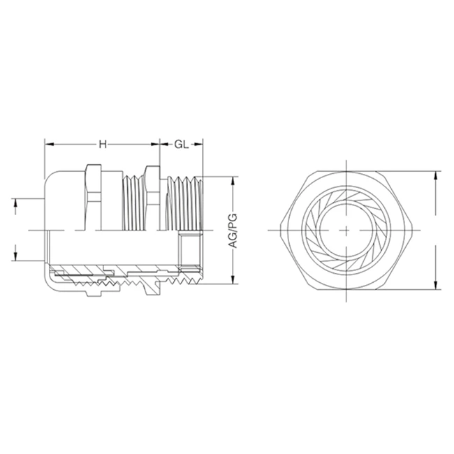PG AG 7 ~ 63 gray black Nylon Cable Gland