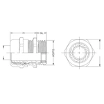 PG AG 7 ~ 63 gray black Nylon Cable Gland