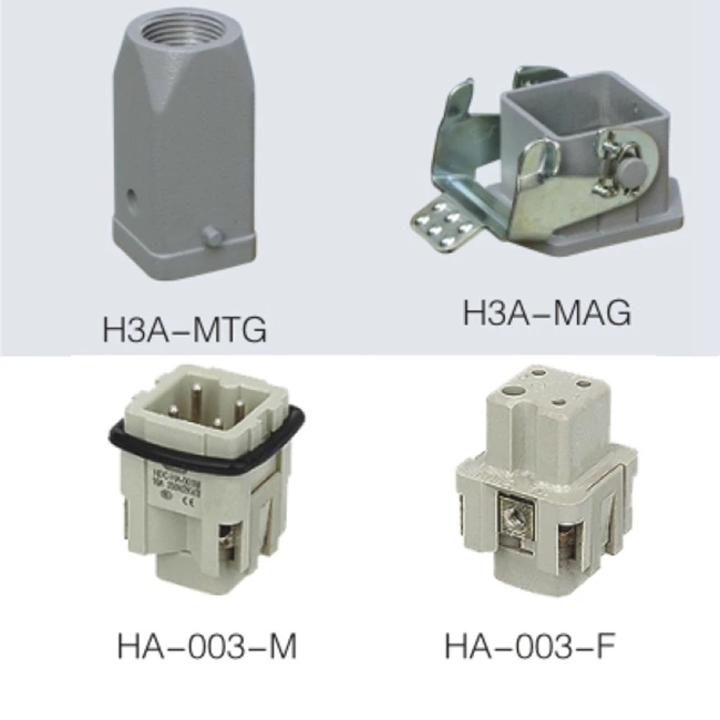 HA series 3 Poles of connector heavy duty power connector