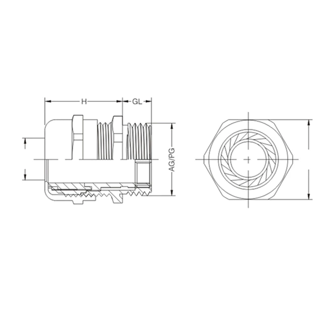 IP67 Nickel plated brass cable gland