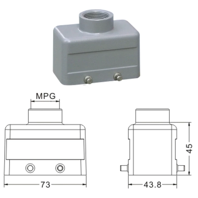H10B Hood Housing industrial heavy duty rectangle connector