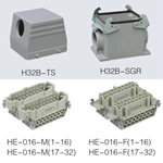 HE series 32 Poles of connector heavy duty power connector (With 1,2 levers)