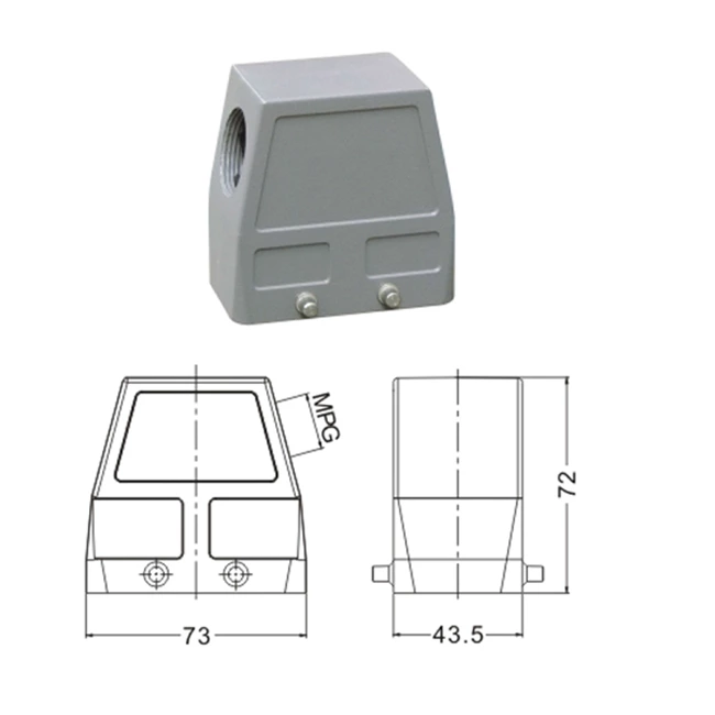H10B Hood Housing industrial heavy duty rectangle connector