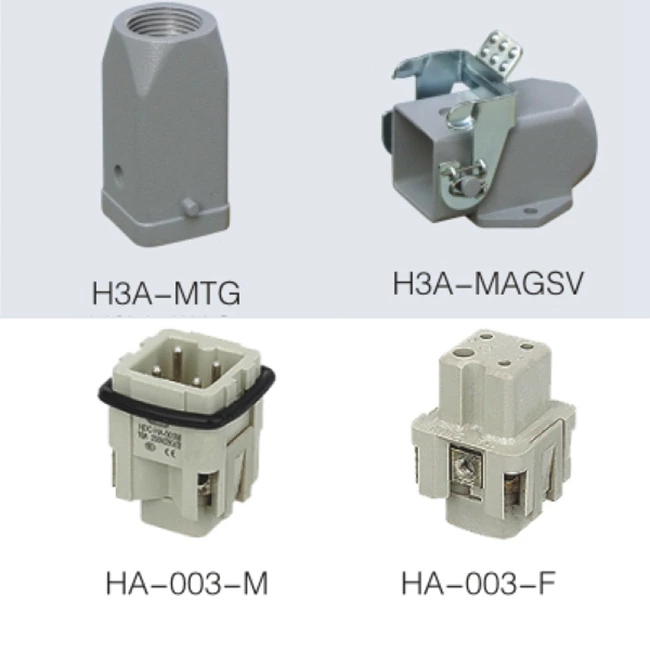 HA series 3 Poles of connector heavy duty power connector