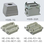 HE series 32 Poles of connector heavy duty power connector (With 1,2 levers)