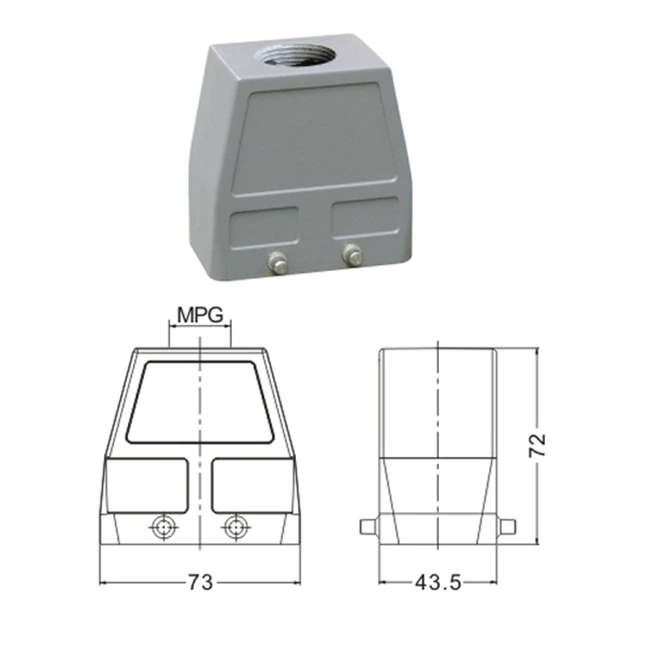 H10B Hood Housing industrial heavy duty rectangle connector