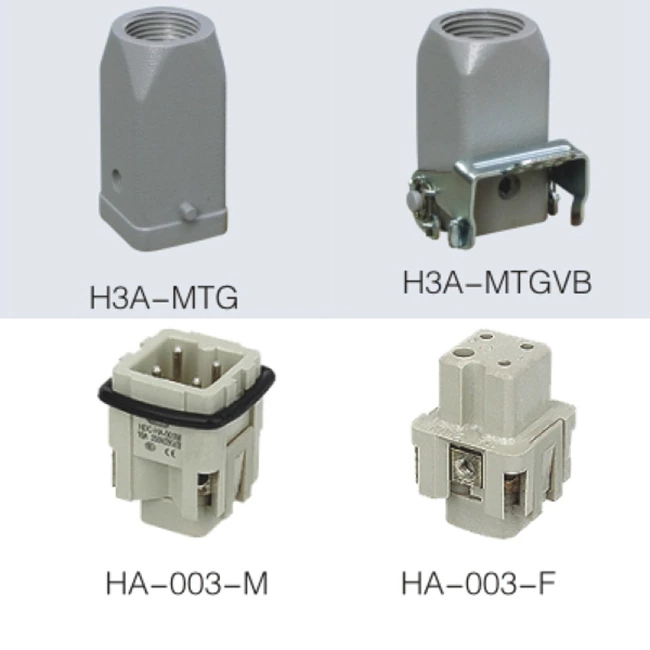 HA series 3 Poles of connector heavy duty power connector