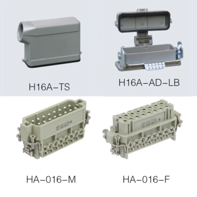 HA series 16 Poles of connector heavy duty power connector (with 1 levers)