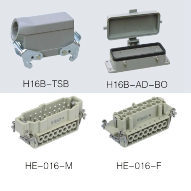 HE series 16 Poles of connector heavy duty power connector (With 1 levers)