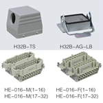 HE series 32 Poles of connector heavy duty power connector (With 1,2 levers)
