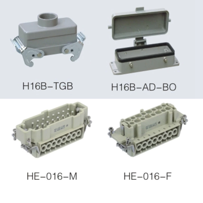 HE series 16 Poles of connector heavy duty power connector (With 1 levers)