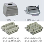 HE series 32 Poles of connector heavy duty power connector (With 1,2 levers)