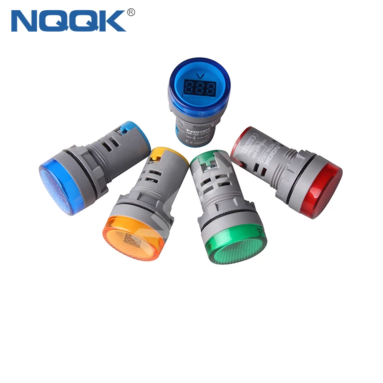Mini 22 mm Digital Display LED Signals Indicator Light Lamp with AC Voltage Meter Voltmeter