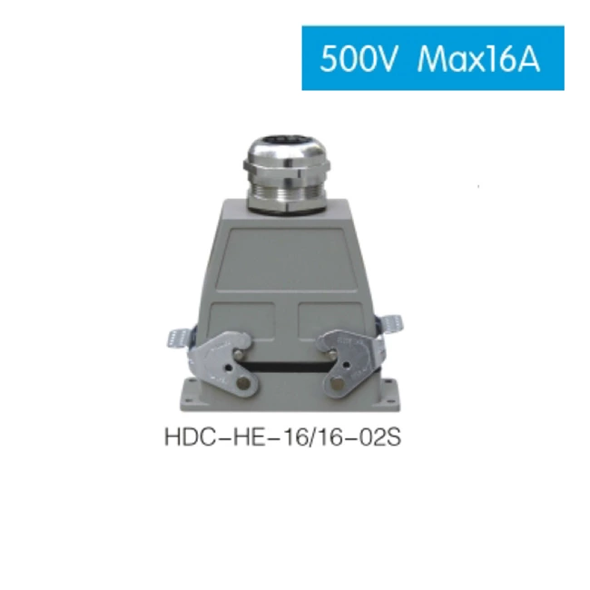 HDC HE 16/16 500V max16A Industrial rectangular plug socket heavy duty connector