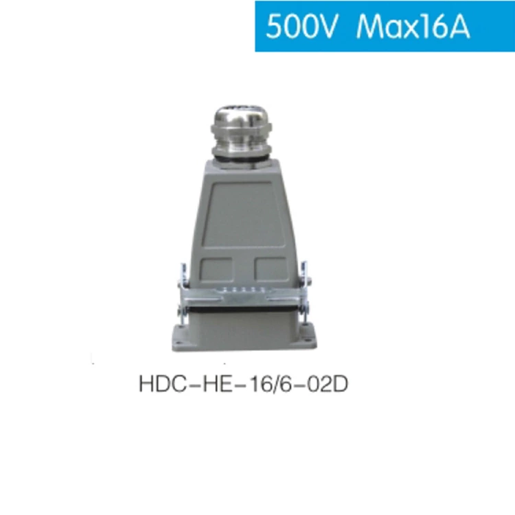 HDC HE 16/6 500V max16A Industrial rectangular plug socket heavy duty connector