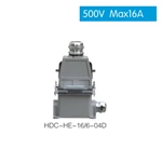 HDC HE 16/6 500V max16A Industrial rectangular plug socket heavy duty connector