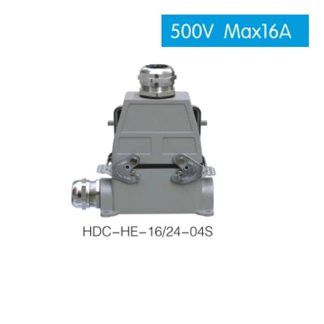 HDC HE 16/24 500V max16A Industrial rectangular plug socket heavy duty connector