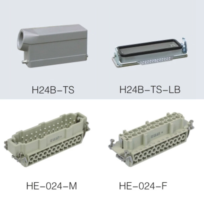 HE Series 24 Poles of Connector Heavy Duty Power Connector (With 1 Levers)