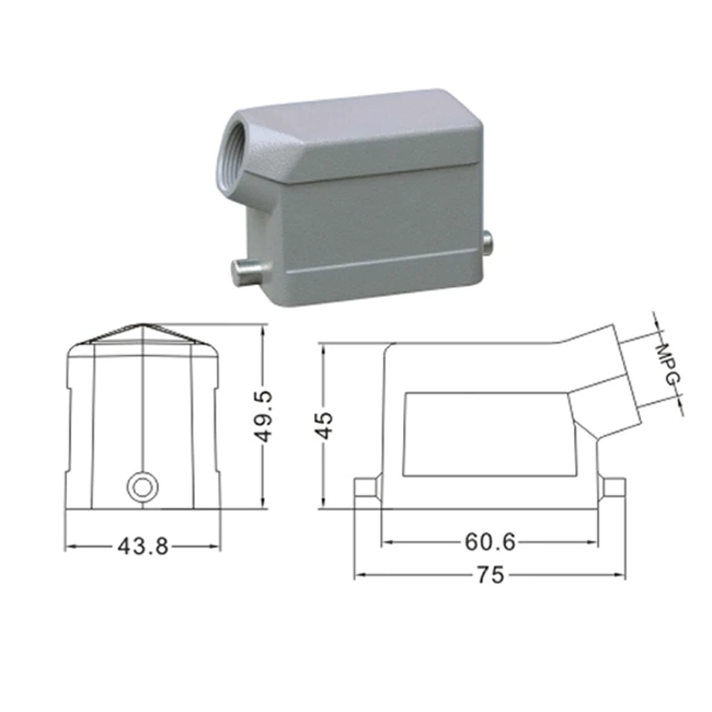 H6B Hood Housing industrial heavy duty rectangle connector