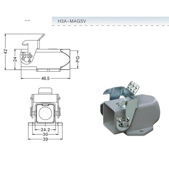 H3A Hood Housing industrial heavy duty rectangle connector