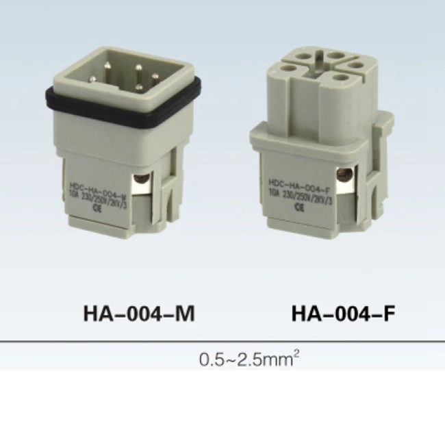 HA 3, 4, 10, 16, 32 pin Insert Series rectangular plug socket heavy duty connector