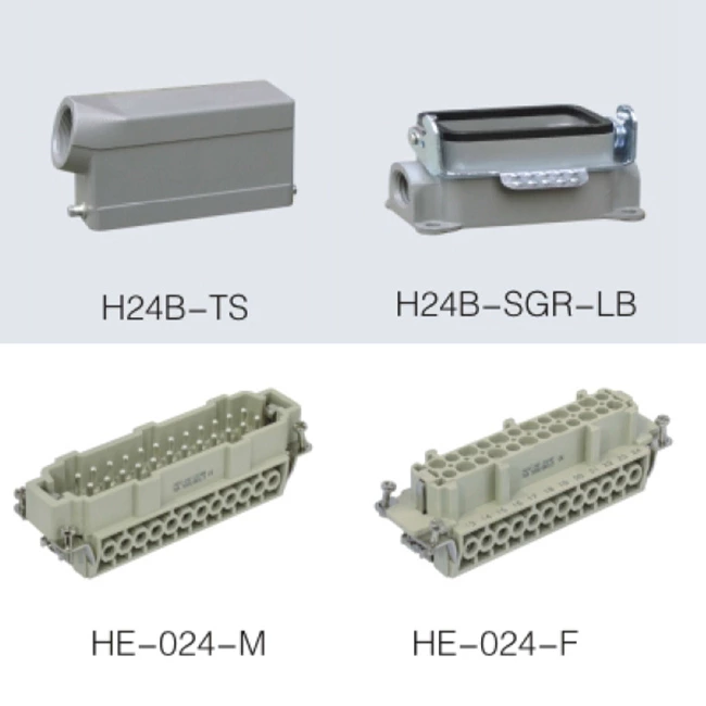 HE Series 24 Poles of Connector Heavy Duty Power Connector (With 1 Levers)